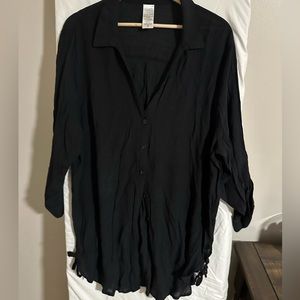 Sheer Button down Swim cover up